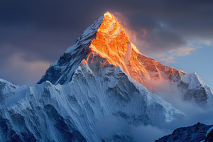 Majestic peak illuminated at sunset, a Photo by Beautiful things