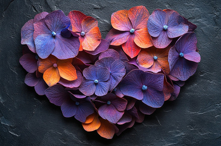 Vibrant heart shape created with pur, a Photo by Tanuart