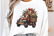 Christmas Trucks Clipart PNG, an Illustration by SinaCreation (Thumbnail 4 of 7)