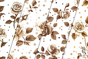 Sepia Rose Flowers Seamless Pattern, a Pattern Graphic by Creative Store (Thumbnail 2 of 5)