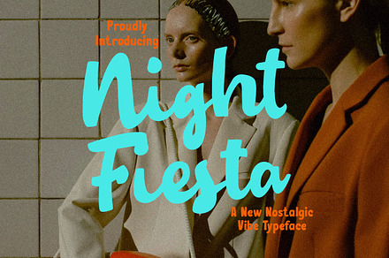 Night Fiesta Nostaligic Font, a Script Font by Littlehand