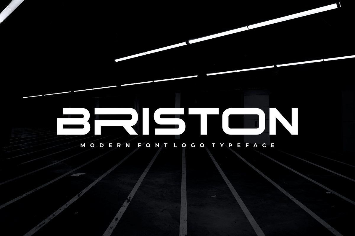 BRISTON - font logo typeface, a Sans Serif Font by Vroz Studio (Photo 1 of 7)