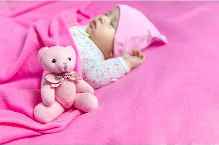 Baby sleeps with a bear. Selective, a Person Photo by yanadjana