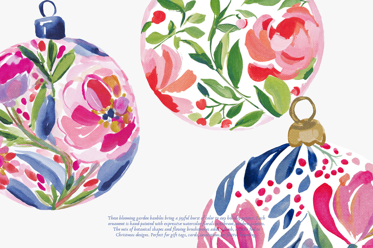 festive flower baubles collection