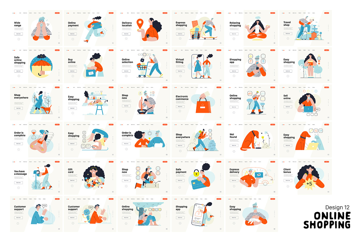 Online Shopping vector illustrations, a Templates & Theme by Grivina's shop (Photo 24 of 26)