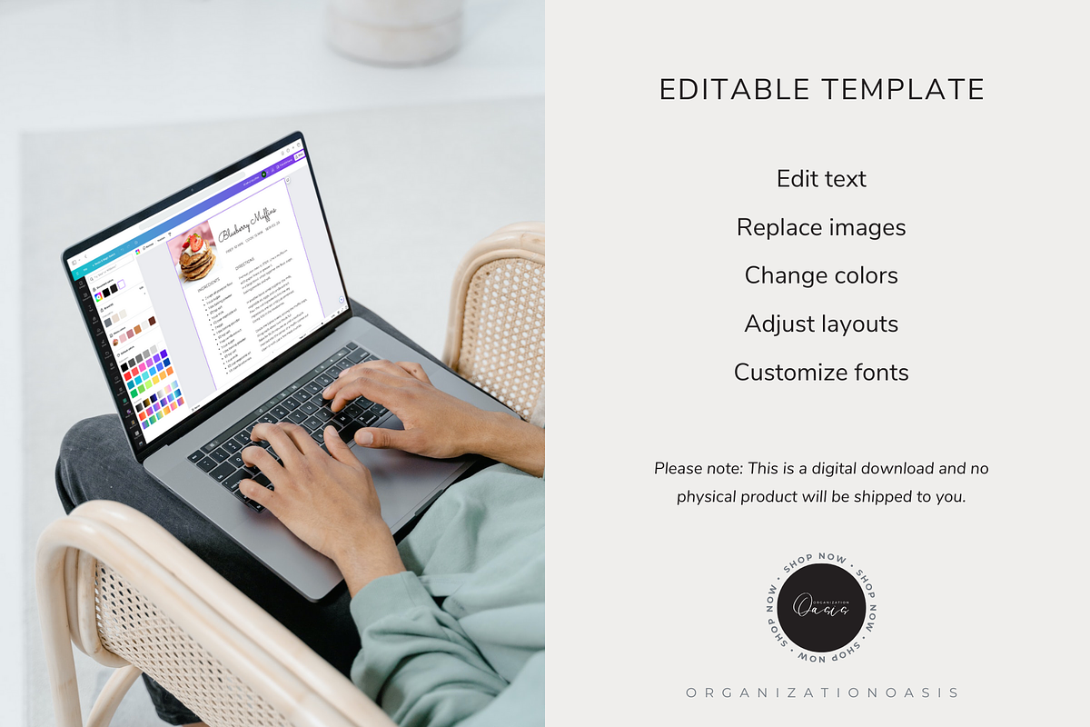 Minimalist Recipe Page Template, a Card Template by OrganizationOasisRo (Photo 9 of 10)