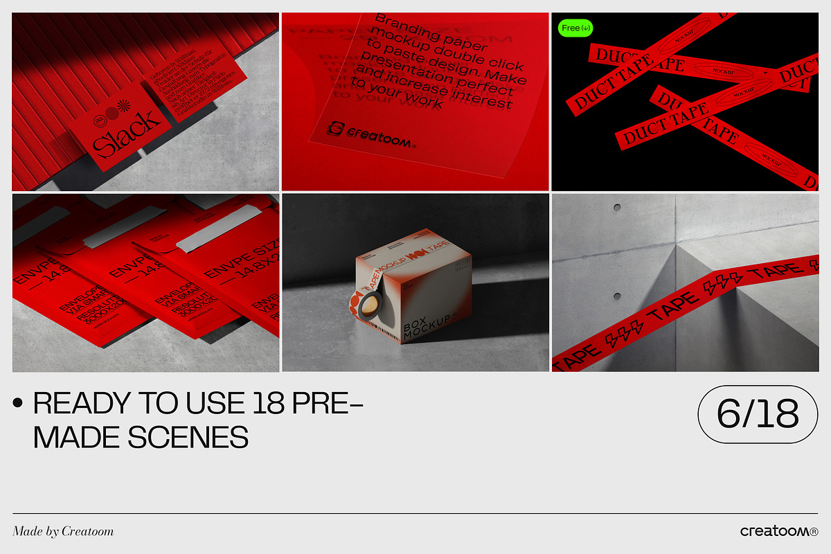 Duct tape & Box mockups, a Packaging Mockup by Creatoom (Photo 2 of 12)