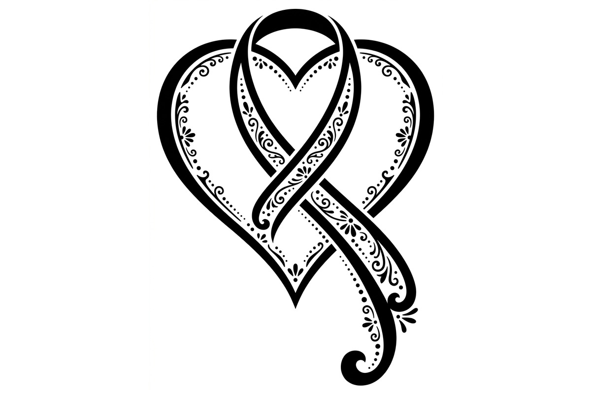 Breast Cancer Heart Ribbon SVG, a Seasonal Illustration by abu67222 (Photo 2 of 13)