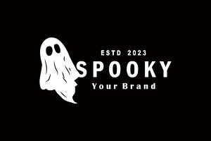 Spooky Ghost Logo Simple Halloween, a Branding & Logo Template by Maylianaw28