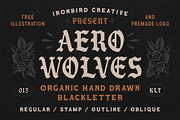 Aero Wolves + Extras, a Blackletter Font by IronbirdCreative (Thumbnail 1 of 9)