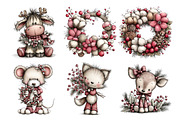 Rustic Woodland Christmas Clipart, a Seasonal Illustration by Creative Art (Thumbnail 2 of 7)