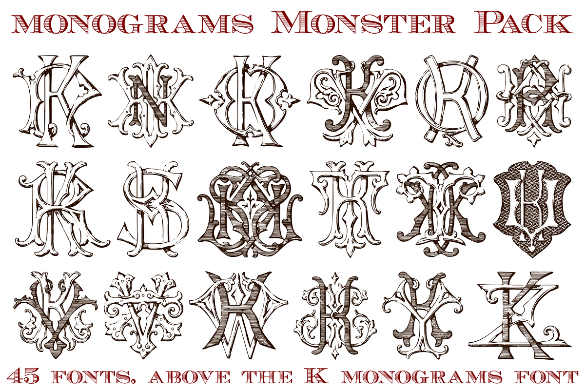 Monster Pack Over 4000 Monograms, an Object Graphic by Intellecta Design