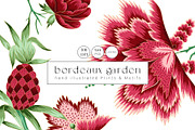 Bordeaux Garden Vintage Floral Print, a Pattern Graphic by Pink Linen (Thumbnail 1 of 13)