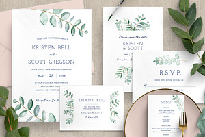Eucalyptus Wedding Invitation Suite
