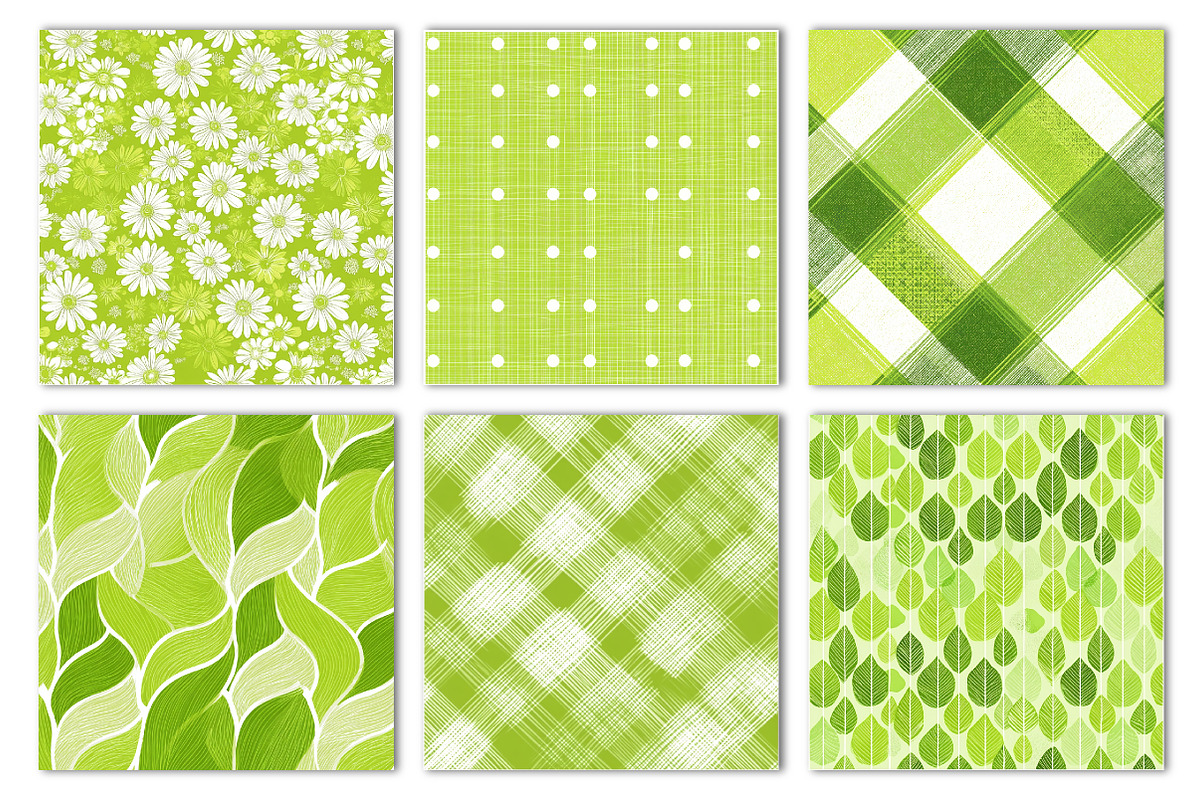 Lime Green Seamless Patterns, an Illustration by Dream Creation (Photo 2 of 5)