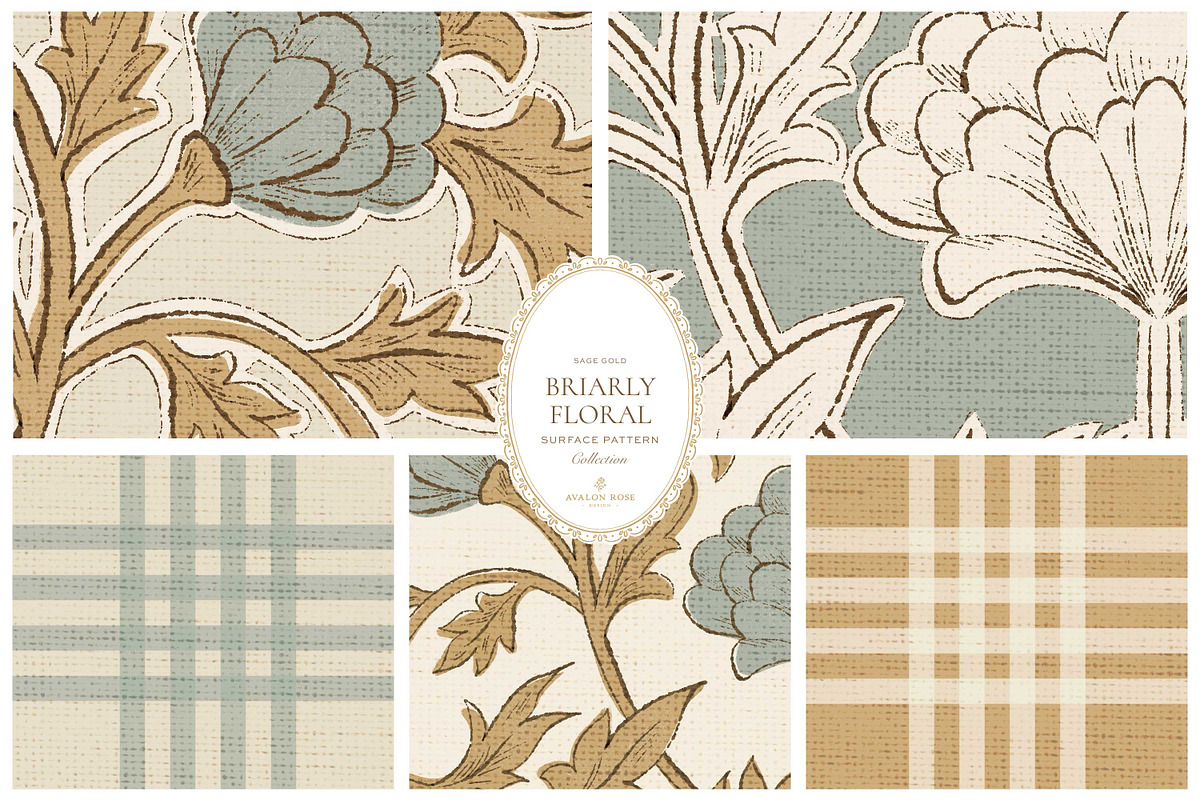 Farmhouse Damask Pattern Set Sage, a Pattern Graphic by Eclectic Anthology (Photo 5 of 13)