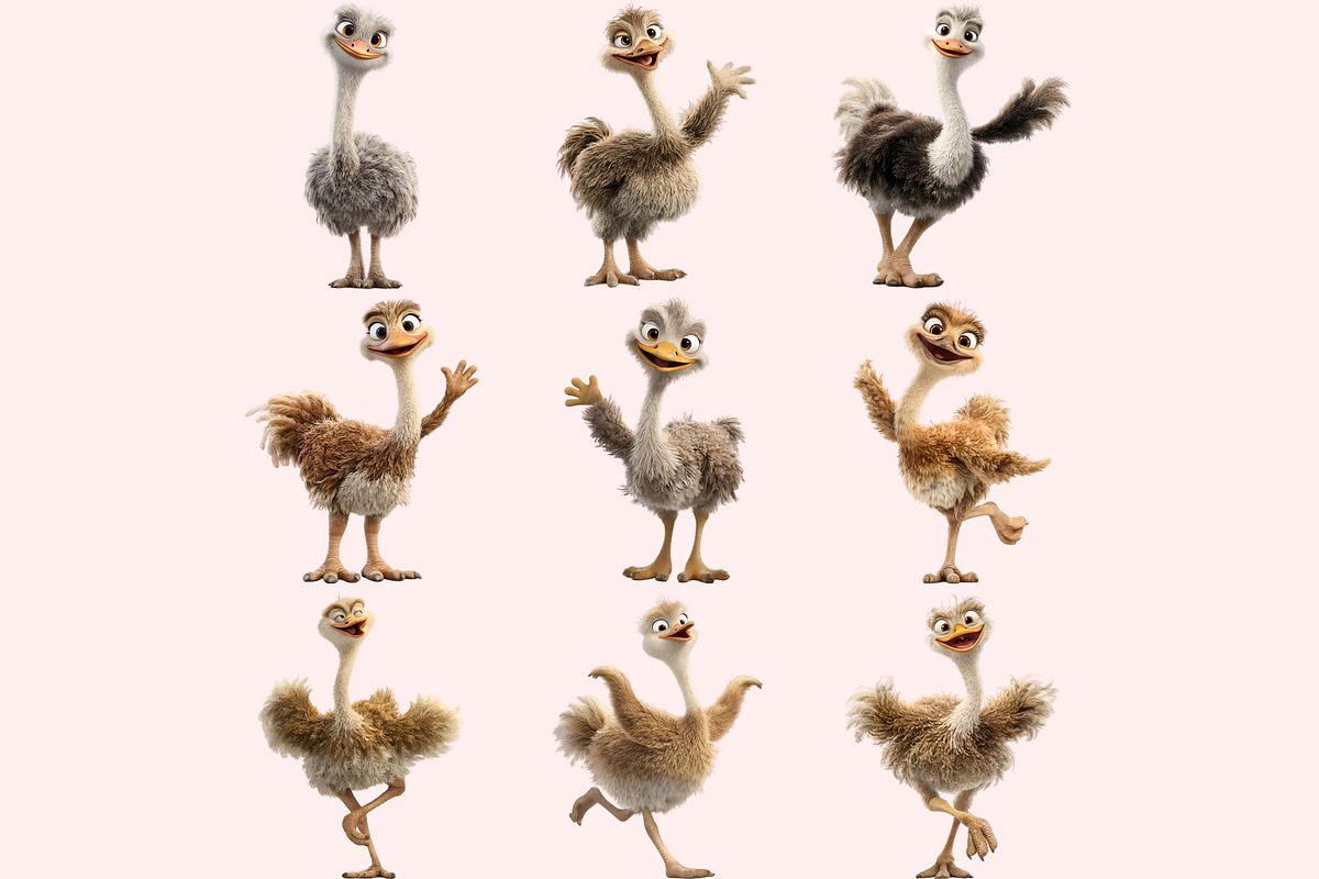 Ostrich PNG Clipart Bundle, a Graphic by M9 Design (Photo 7 of 9)