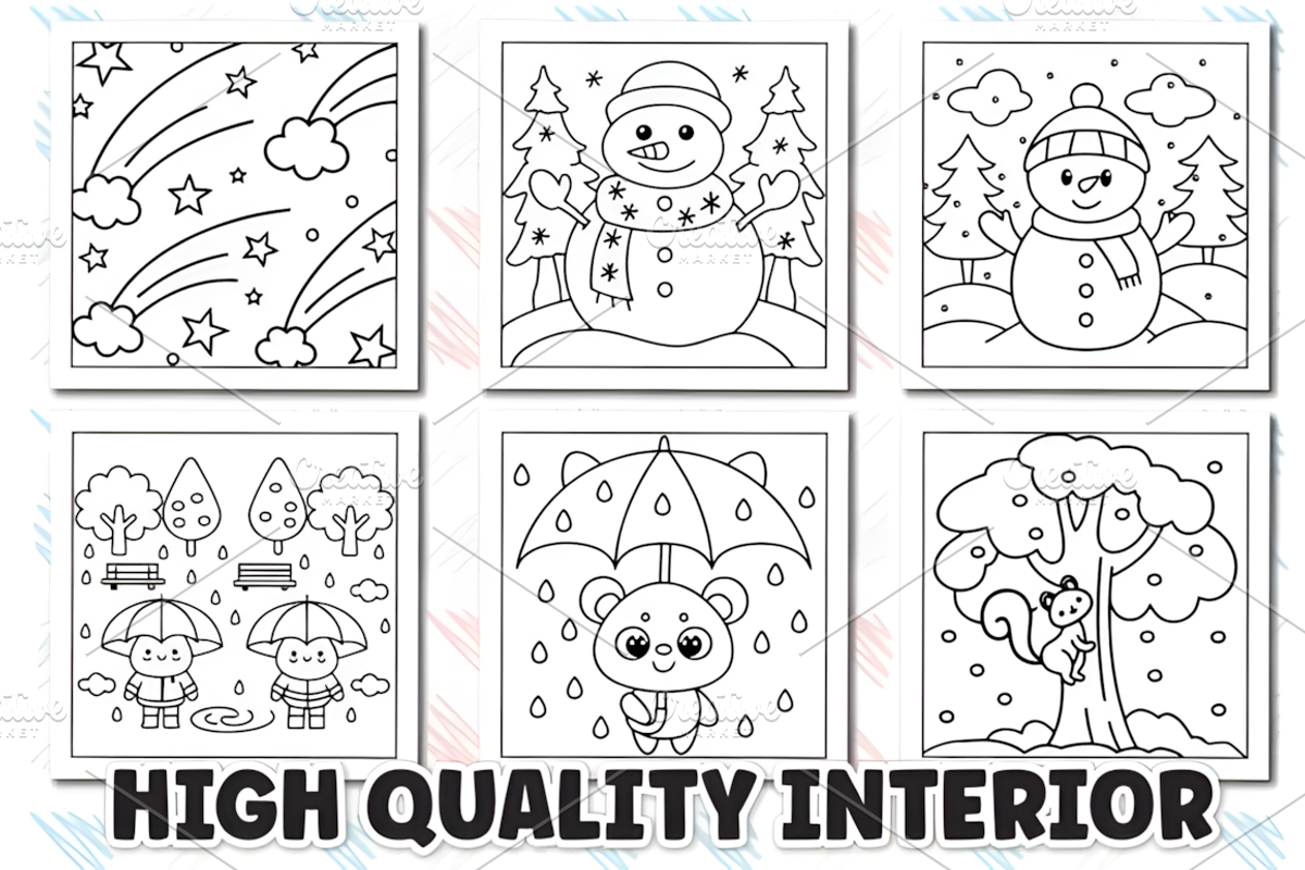Cute Weather Coloring Book for Kids, a Decorative Illustration by Design Station (Photo 4 of 7)