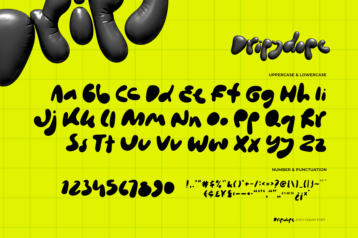 Dripydope - Edgy Liquid Font, a Symbol Font by ikiiko (Photo 6 of 7)