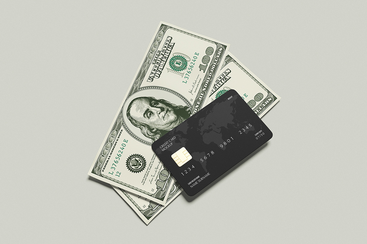 Card and Money Mockup, a Product Mockup by swsi-studio (Photo 4 of 5)