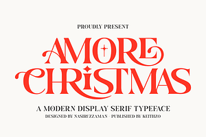 Amore Christmas - Christmas Font, a Serif Font by Keithzo