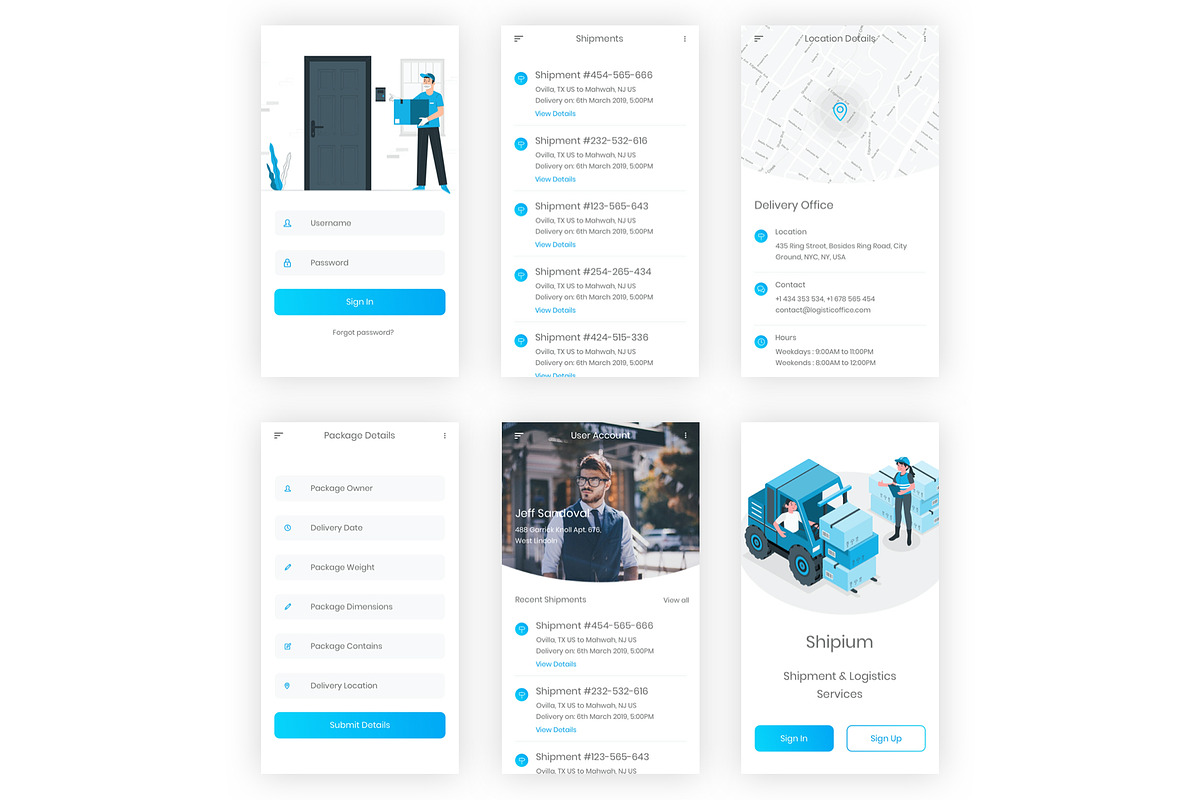 Shipment & Logistics Figma App, an UI Kit Template by themelove (Photo 9 of 9)
