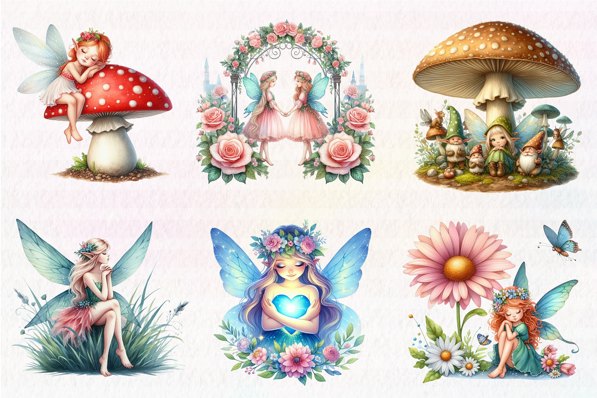 Fairy Garden Clipart Flowers clipart, an Illustration by CreationArt (Photo 4 of 5)