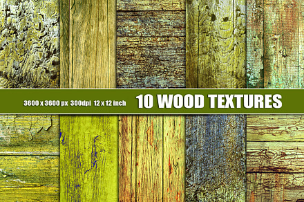 Old Green Wood Texture Background