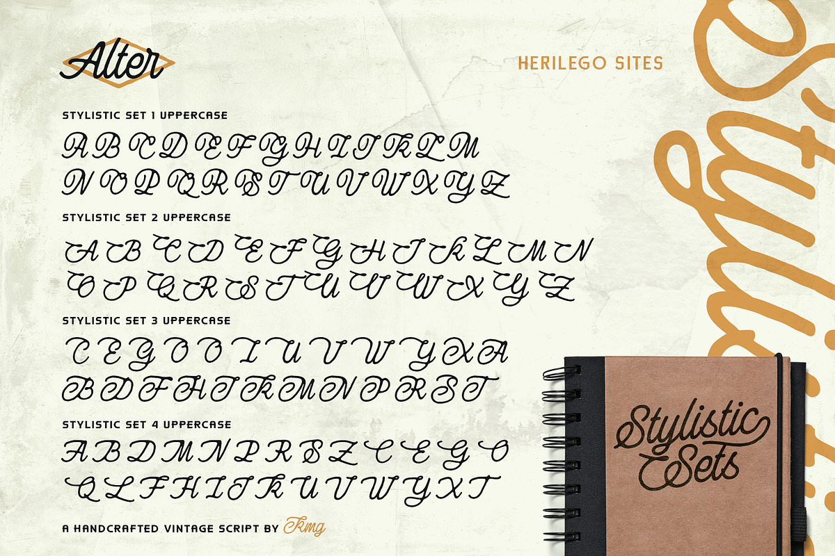 Herilego Sites Typeface, a Script Font by alit design (Photo 3 of 17)