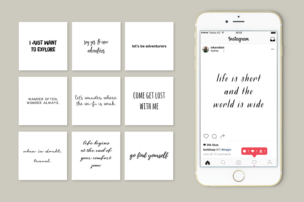 Adventure & Travel Instagram Quotes, a Social Media Template by Bold Leap Creative (Photo 2 of 3)