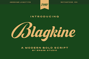 Blagkine - Bold Script, a Script Font by ErgibiStudio