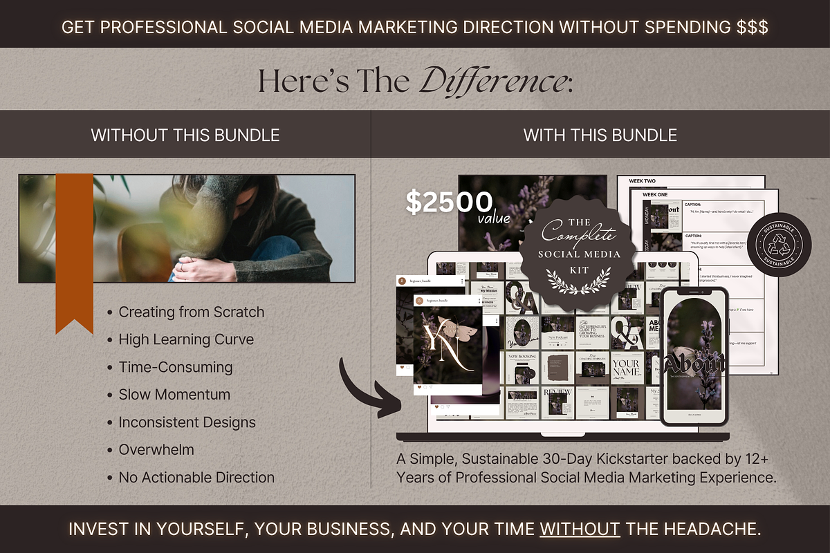 Soft Charcoal Social Media Brand Kit, a Branding & Logo Template by The Flossy Finch (Photo 9 of 18)