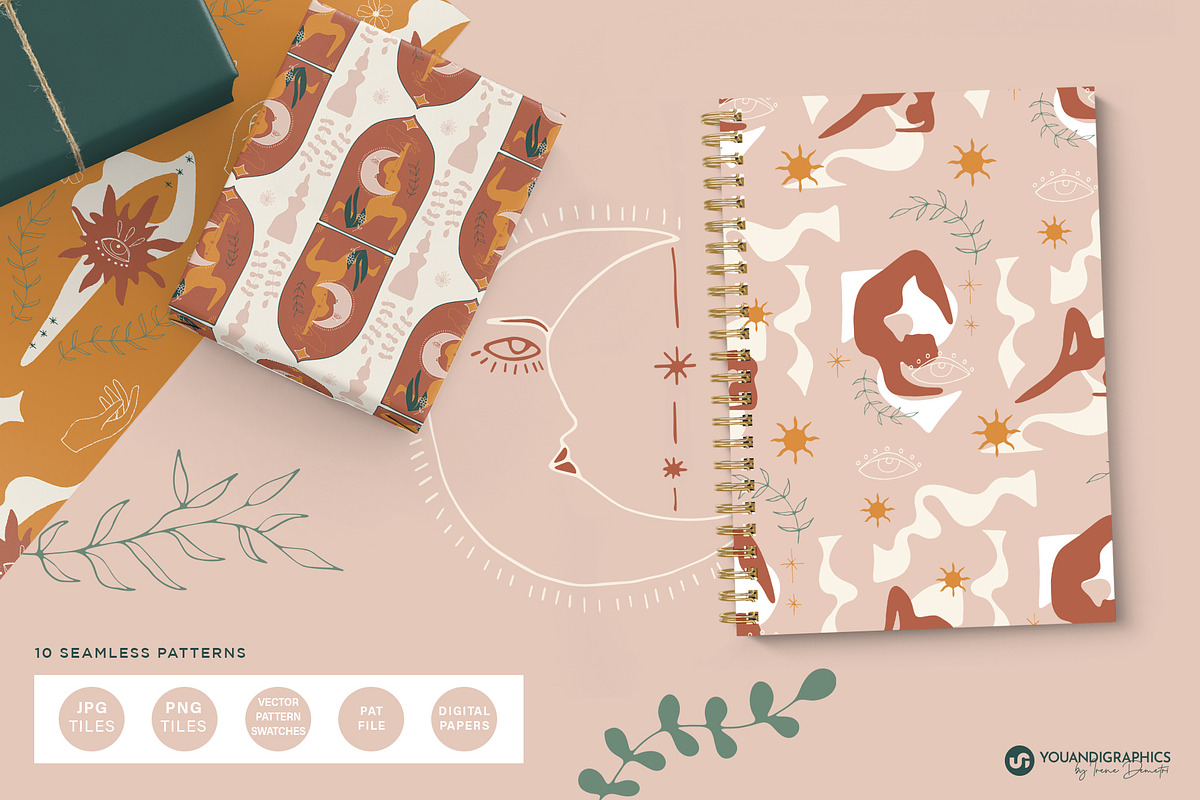 Soul Yoga Graphics Collection, a Pattern Graphic by Youandigraphics (Photo 5 of 17)