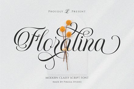 Floralina - Modern Cursive Script, a Script Font by Pixesia Studio