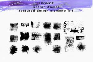 Sponge. Vector Stamps Kit