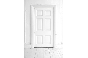 Old white paneled door and aged, a Background Photo by Lermont51