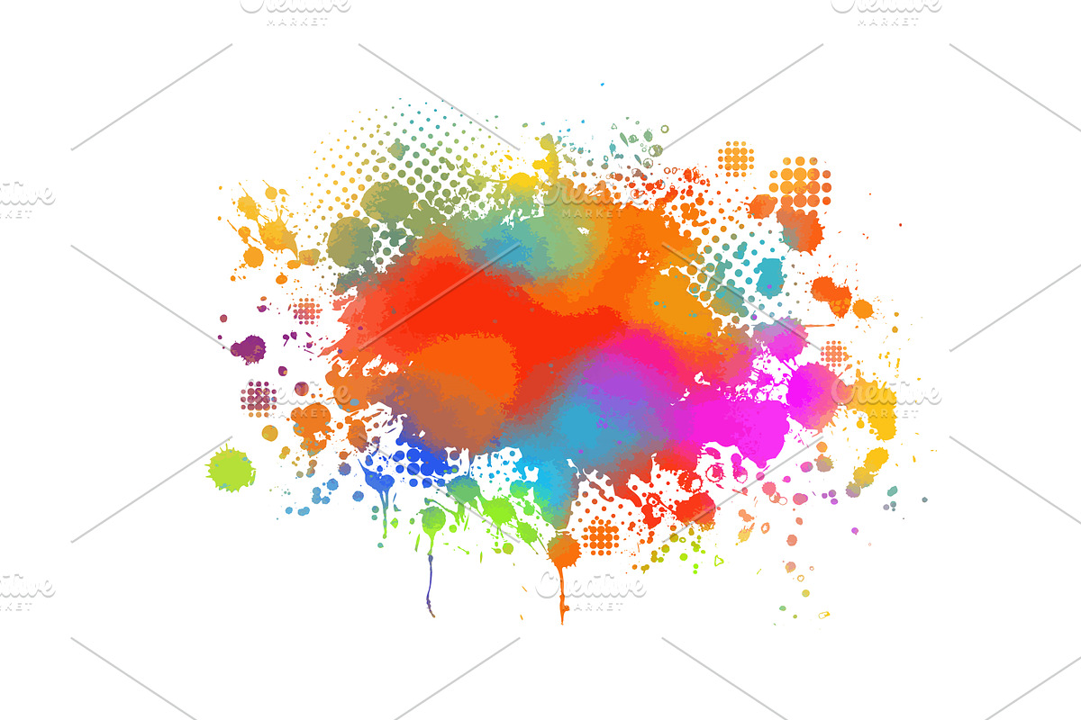Bright colorful watercolor stain, an Illustration by Nenahliadava Design
