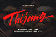 Thijawg Food Style Script Handmade, a Script Font by Maulana Creative (Thumbnail 1 of 6)