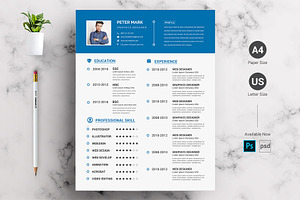 Clean CV Resume PSD Template