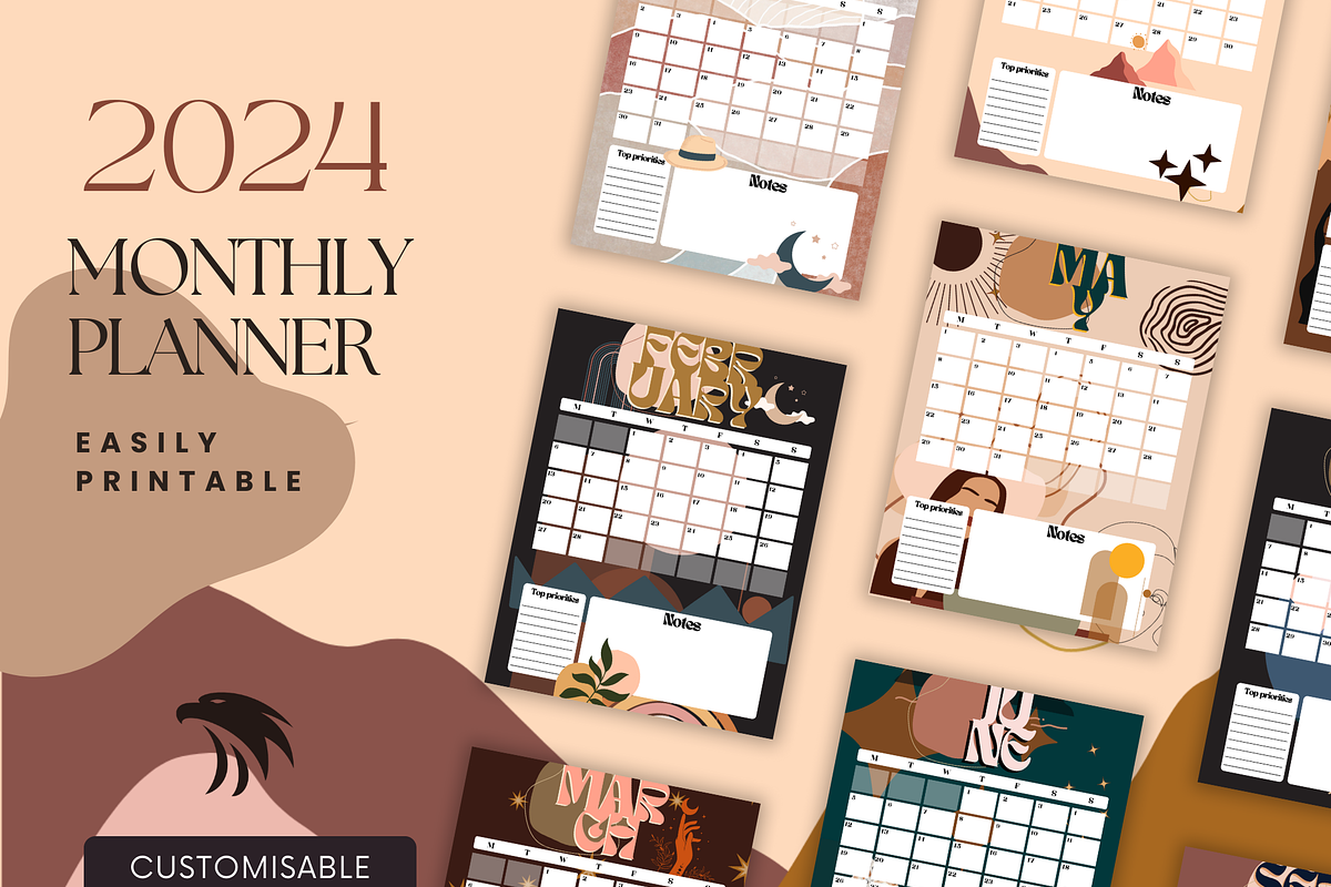 Boho Style 2024 Calendar, a Design Template by The Lone Crowd (Photo 2 of 7)