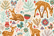Forest pattern with deer, an Animal Illustration by Anna Guz's Store (Thumbnail 3 of 3)