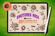 20 Halloween Rose Stamp Brushes, a Brush Add-On by vectstudio (Thumbnail 1 of 10)