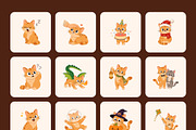 100 Cat Flat Vector Icons, an Emoji Icon by Creative Stall (Thumbnail 11 of 11)