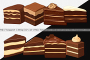 Chocolate Cake Slice Clipart, a Graphic by Artnoy (Thumbnail 2 of 5)