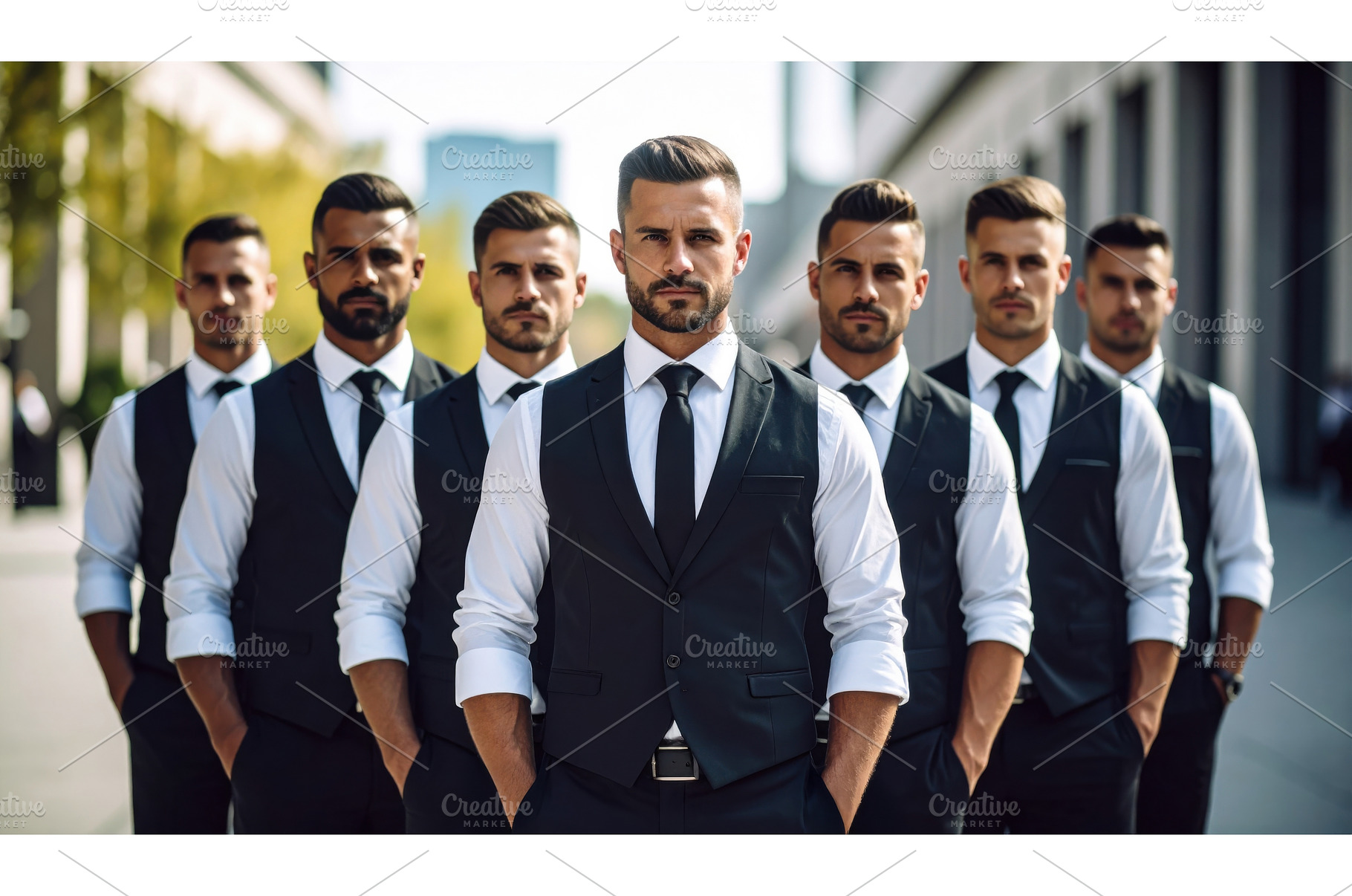 Groomsmen in formal black suits, a Beauty & Fashion Photo by Igor Tichonow