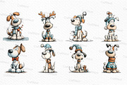 Whimsical Christmas Dog Clipart, an Illustration by Craft Nest (Thumbnail 3 of 6)