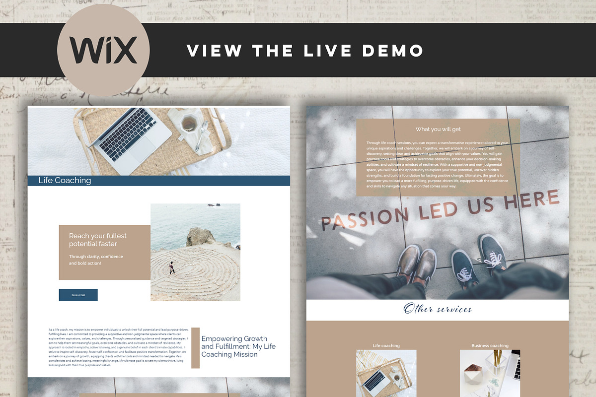 Premium Wix Template  Life Coaching, a Wix Template by Design House (Photo 8 of 20)