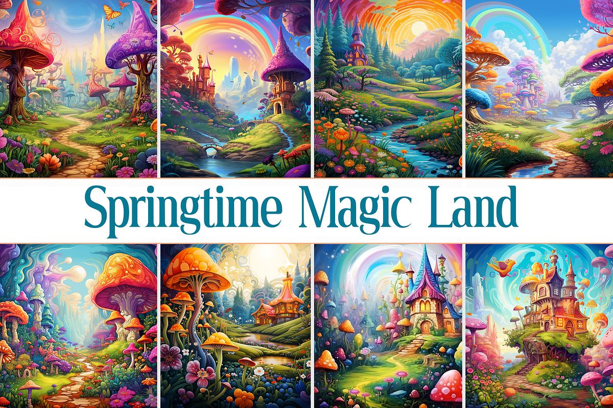 Springtime Magic Land, a Background Graphic by Printable Treasure
