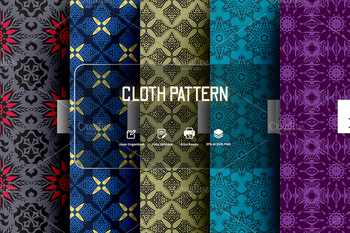 Colorful fabric pattern for print, a Decorative Illustration by samsulpassive (Photo 1 of 4)