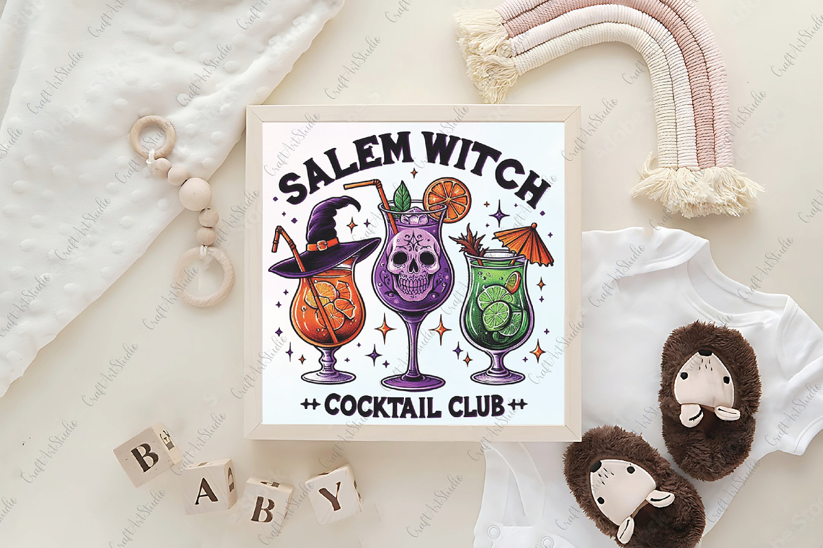 Halloween Salem Witch Cocktail Club, an Illustration by CraftArtStudio (Photo 4 of 4)
